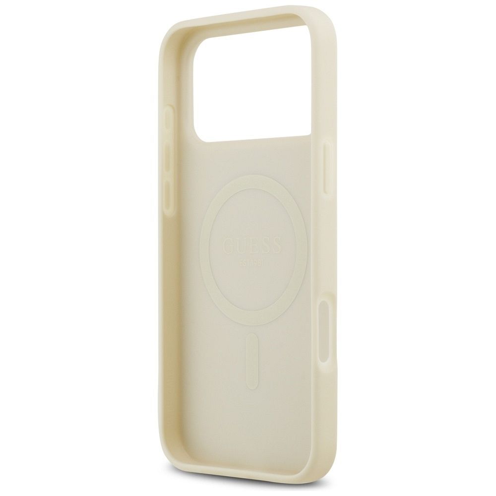 ae4f4f7e4b6c1d4a0d21007c986a61aa GUESS case for IPHONE 17 Pro Max compatible with MagSafe GUHMP17XPCRTHCD (PU Croco Triangle Logo) gold