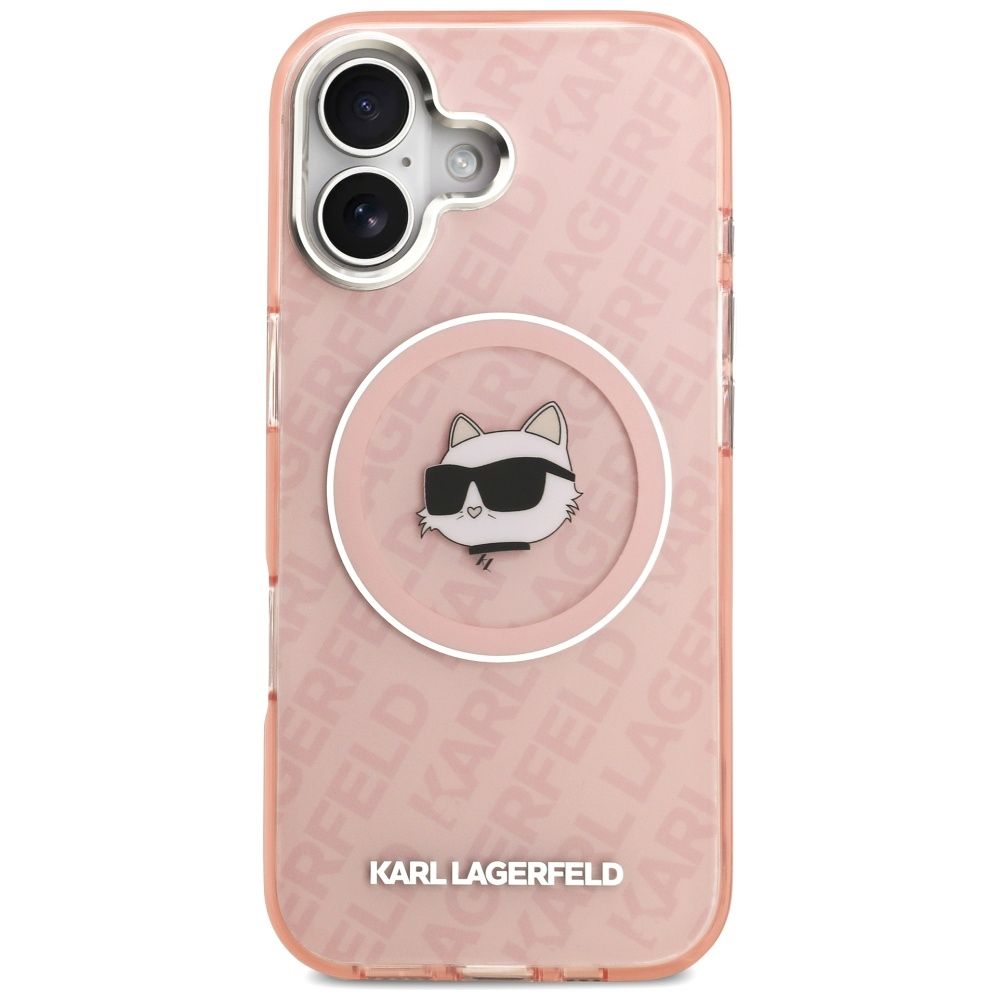 KARL LAGERFELD case for IPHONE 17 compatible with MagSafe KLHMP17SHMKBCHOP (IML Choupette Head Logo) pink