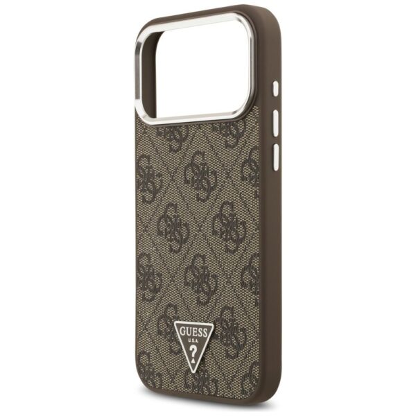 GUESS case for IPHONE 17 Pro Max compatible with MagSafe GUHMP17XP4TSRCMW (PU 4G W/Triangle Logo SL) brown
