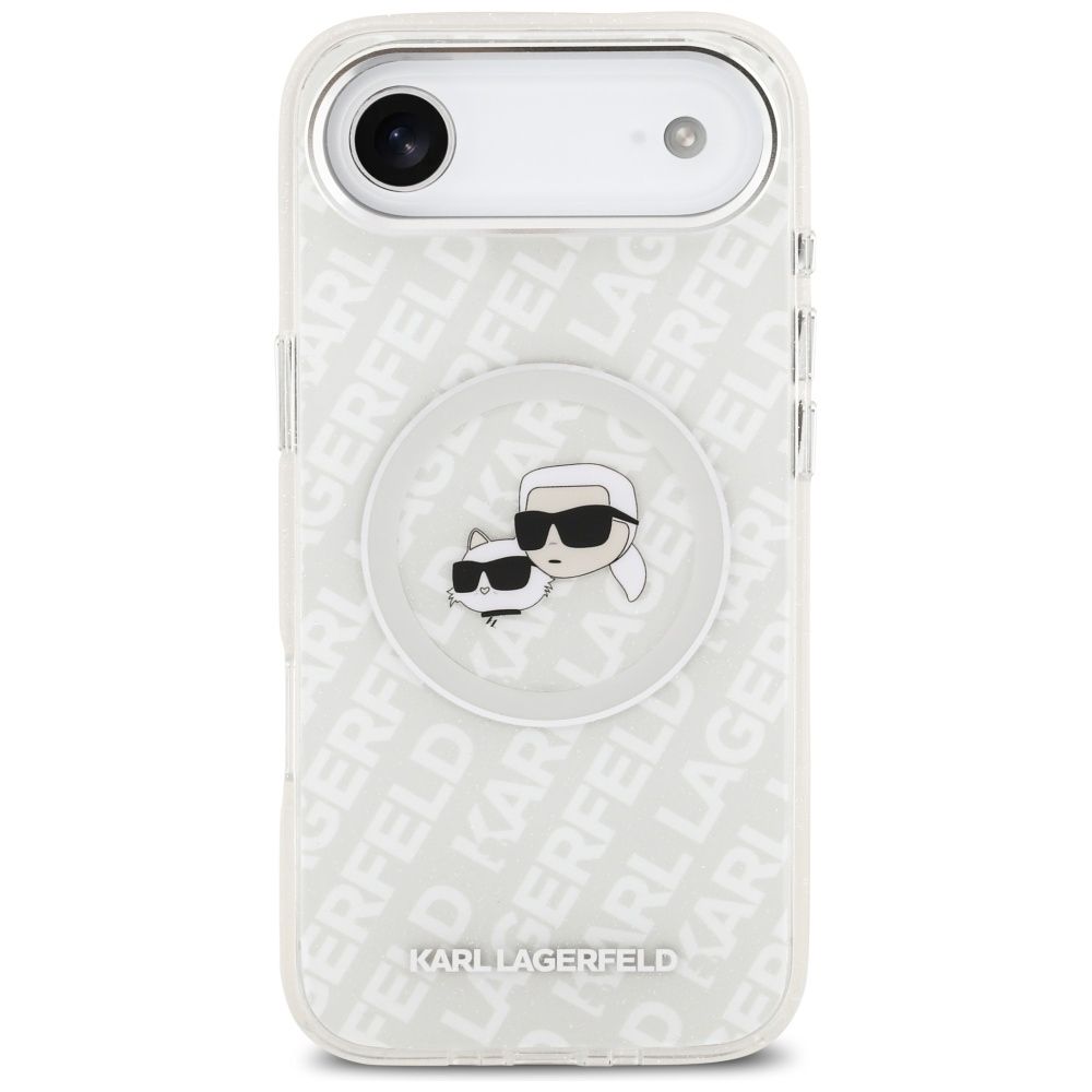 afb5f91ff8fcd98d1b54fbb9ad75f870 KARL LAGERFELD case for IPHONE 17 Air compatible with MagSafe KLHMP17MHMKBKCHOG (IML Glitter K&C Heads Logo) gray