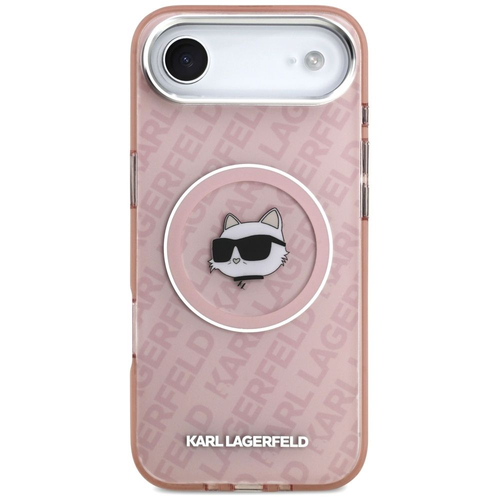 KARL LAGERFELD case for IPHONE 17 Air compatible with MagSafe KLHMP17MHMKBCHOP (IML Choupette Head Logo) pink