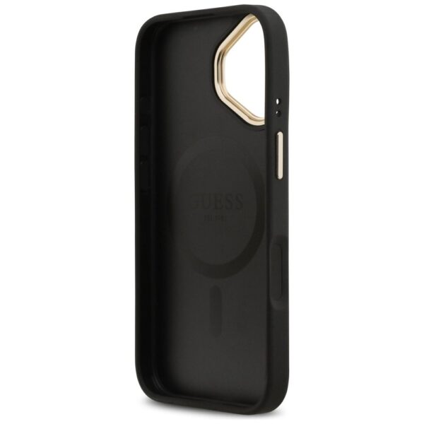 afe35c5c7a3cded51ac8fac7d81e3ddb GUESS case for IPHONE 17 compatible with MagSafe GUHMP17SPSAMSECK (PU W/ Peony Hot Stamp) black