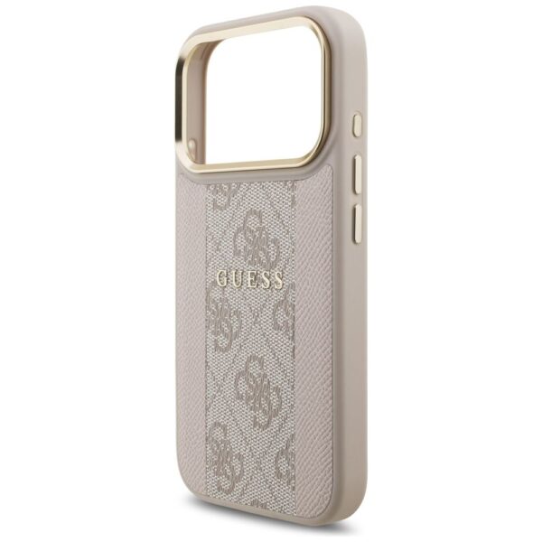 GUESS case for IPHONE 17 Pro compatible with MagSafe GUHMP17LPG4SEMCP (PU W/ 4G PU Stripe) pink