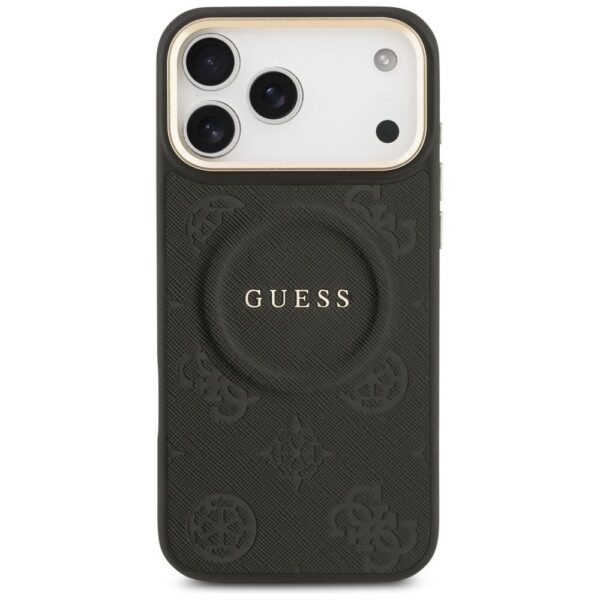 b23c6c9087f4c2275f7249e5968940ba GUESS case for IPHONE 17 Pro Max compatible with MagSafe GUHMP17XPSAMSECK (PU W/ Peony Hot Stamp) black