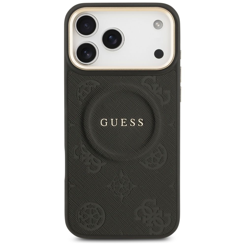 b23c6c9087f4c2275f7249e5968940ba GUESS case for IPHONE 17 Pro Max compatible with MagSafe GUHMP17XPSAMSECK (PU W/ Peony Hot Stamp) black