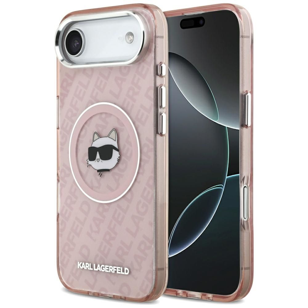 KARL LAGERFELD case for IPHONE 17 Air compatible with MagSafe KLHMP17MHMKBCHOP (IML Choupette Head Logo) pink