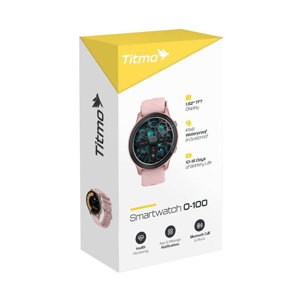 Smartwach TITMO O-100 (TFT, bluetooth call) pink