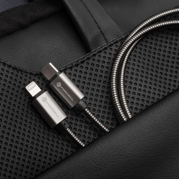 b3df11083d8e58a48f5d8caa30842133 FORCELL F-ENERGY Metal C239 cable Type C to Type C PD QC4.0 5A 100W E-mark 1 m silver