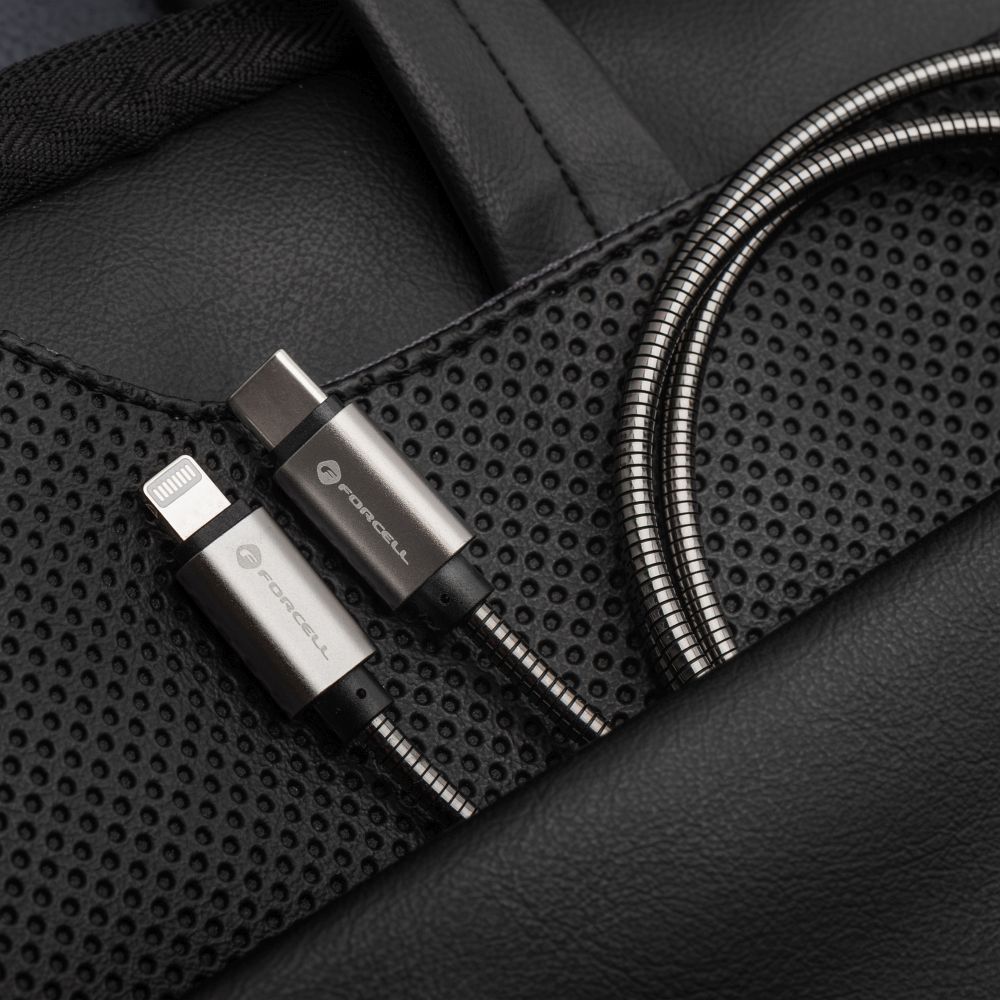 b3df11083d8e58a48f5d8caa30842133 FORCELL F-ENERGY Metal C239 cable Type C to Type C PD QC4.0 5A 100W E-mark 1 m silver