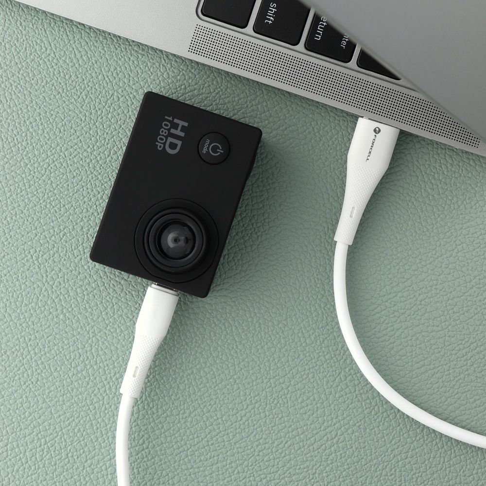 FORCELL F-ENERGY C341 cable USB A to Micro USB QC3.0 2,4A 18W Silicone 1 m white