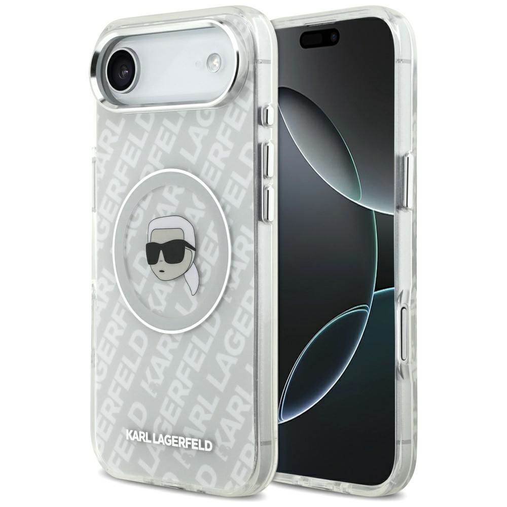 b61daf0379c7aa071d29f51f01ebaaa4 KARL LAGERFELD case for IPHONE 17 Air compatible with MagSafe KLHMP17MHMKBKHOG (IML KL Head Logo) gray