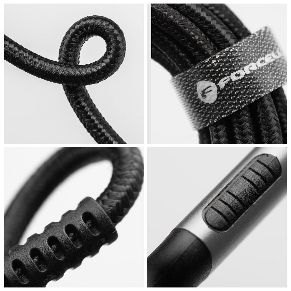 b62929aae61c00adc98f439a5a993355 FORCELL F-ENERGY C256 cable USB A to Type C QC4.0 3A 66W Cafule 0,25 m black