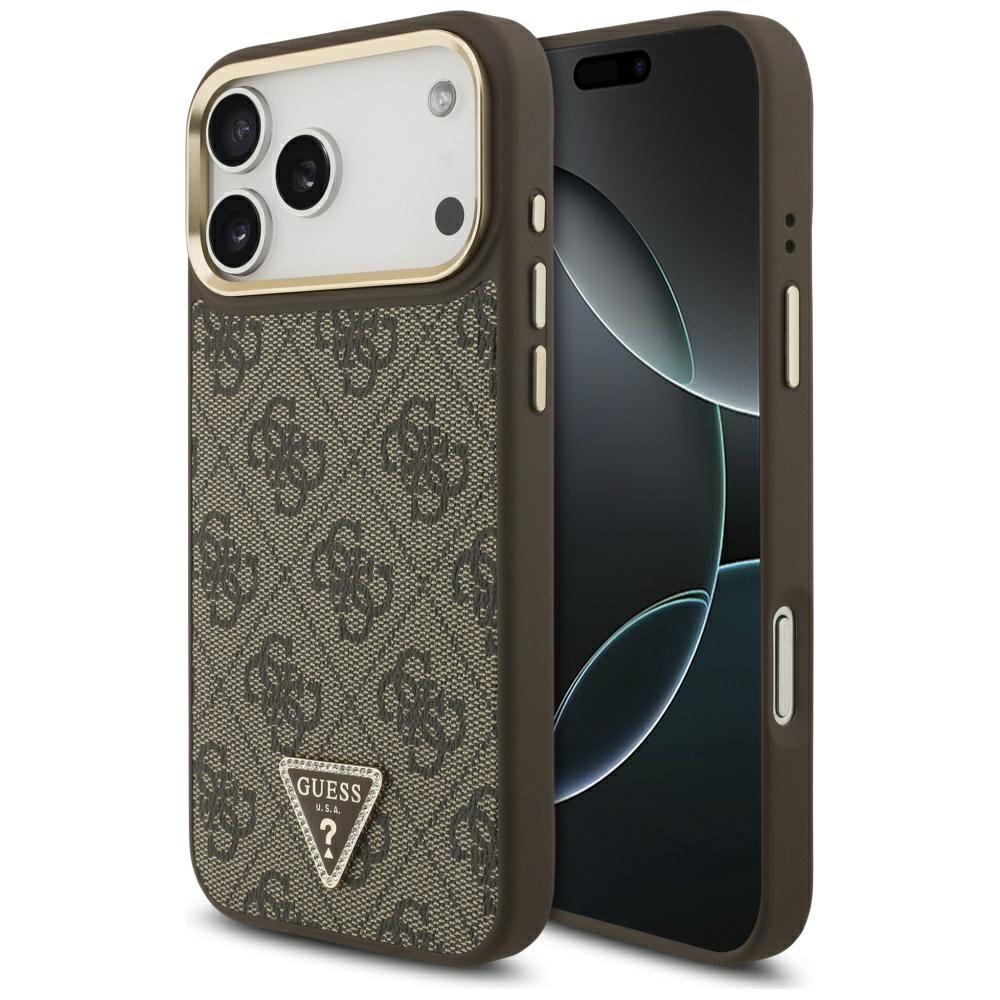 b72e29b506903b52b479ae1c876af260 GUESS case for IPHONE 17 Pro Max compatible with MagSafe GUHMP17XP4GTDGMW (4G PU W/ Triangle Logo) gold brown