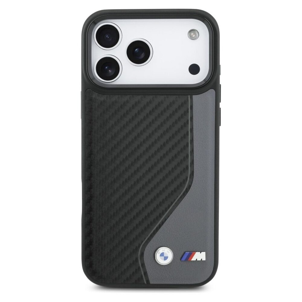 BMW case for IPHONE 17 Pro Max compatible with MagSafe BMHMP17X25PCCSCAK (PU Carbon Logo) anthracite