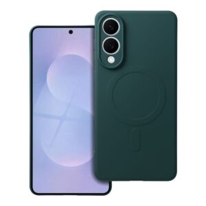 SILICONE MAG COVER case compatible with MagSafe for SAMSUNG S25 Edge dark green