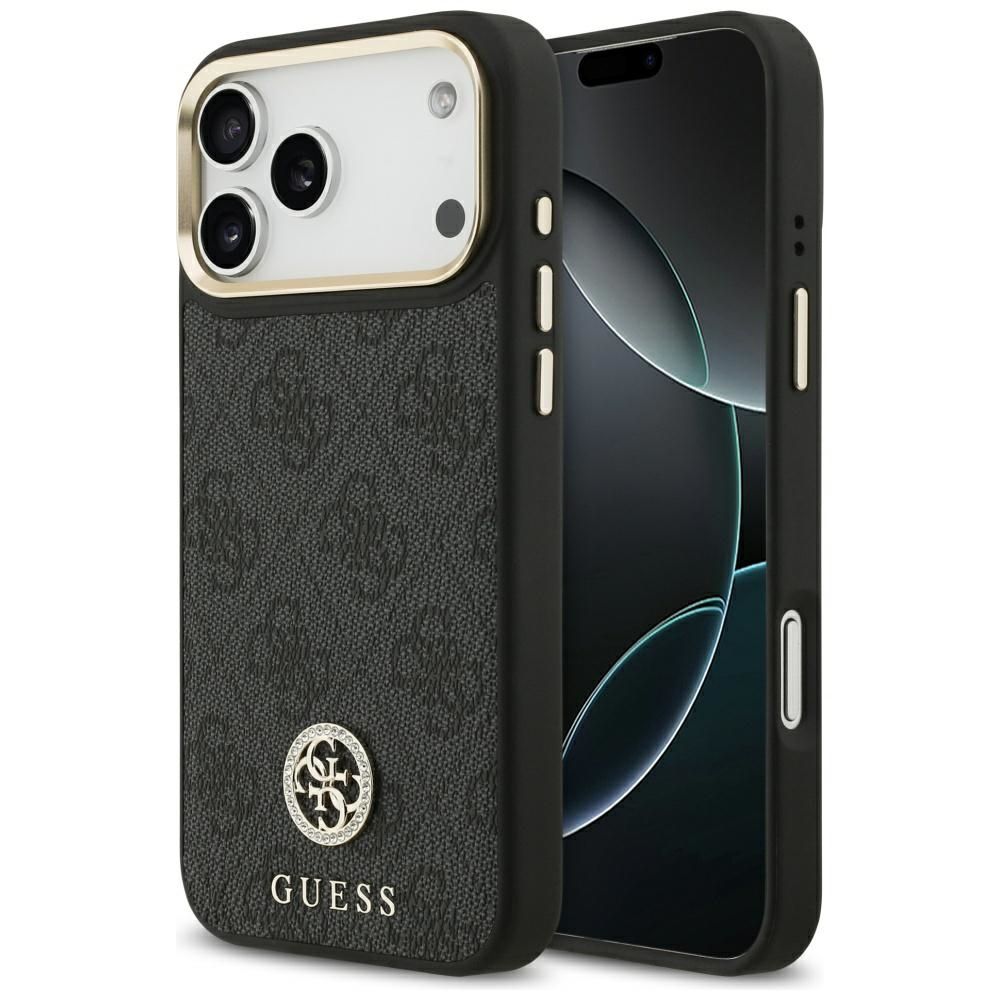 b84491b51b23e55f44b97b173e1c3641 GUESS case for IPHONE 17 Pro Max compatible with MagSafe GUHMP17XP4GRMDEK (PU W/ 4G Strass Logo) black