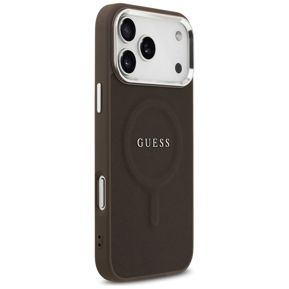 GUESS case for IPHONE 17 Pro Max compatible with MagSafe GUHMP17XPSAREGSW (PU W/ Classic Logo) brown