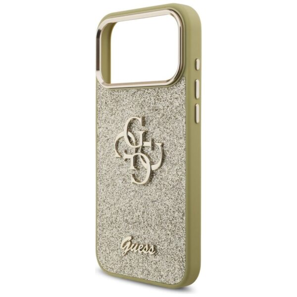 GUESS case for IPHONE 17 Pro Max GUHCP17XHG4SGCD (Fixed Glitter Big 4G Metal Frame) gold