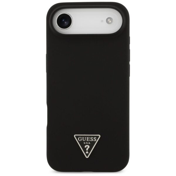 GUESS case for IPHONE 17 Air compatible with MagSafe GUHMP17MSCTRLMK (Silicone W/ Triangle Logo) black