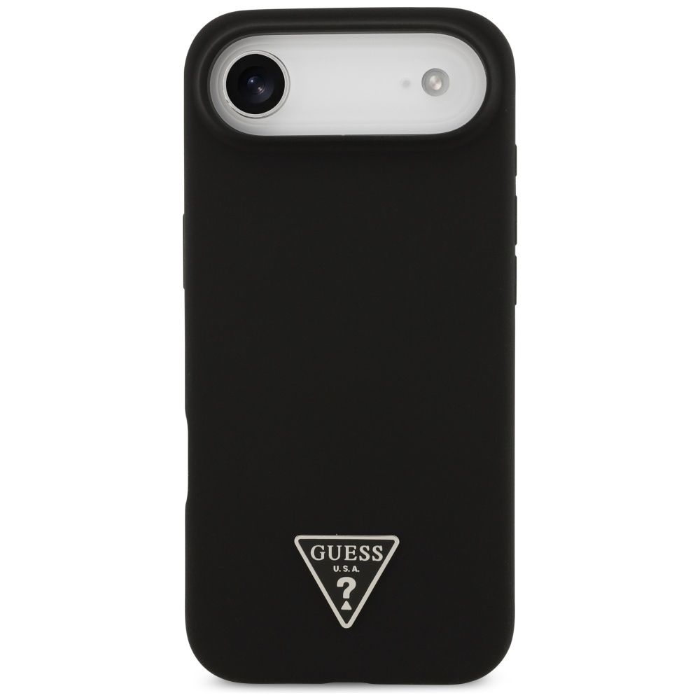 GUESS case for IPHONE 17 Air compatible with MagSafe GUHMP17MSCTRLMK (Silicone W/ Triangle Logo) black