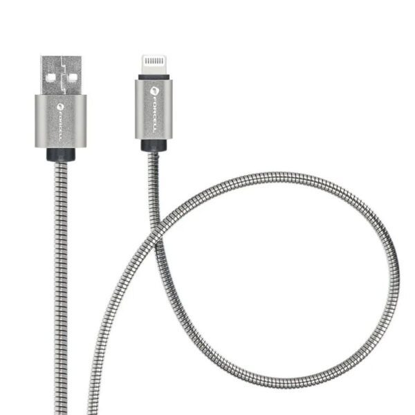 FORCELL F-ENERGY Metal C236 cable USB A to Lightning 2,4A 12W 2 m silver