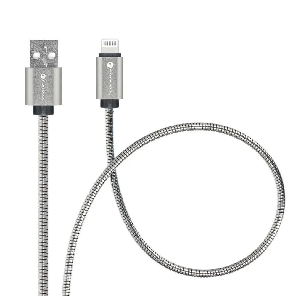 FORCELL F-ENERGY Metal C236 cable USB A to Lightning 2,4A 12W 2 m silver