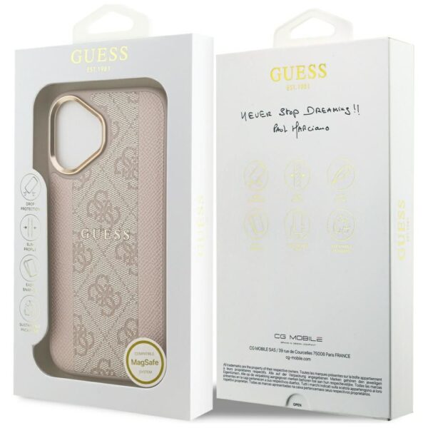 bacaa84c2f7774c63107a003b8d3e8fa GUESS case for IPHONE 17 compatible with MagSafe GUHMP17SPG4SEMCP (PU W/ 4G PU Stripe) pink