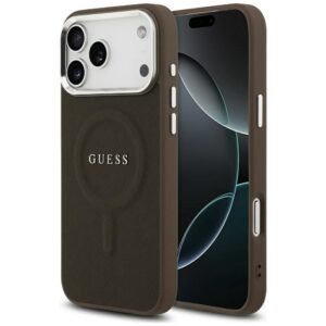 GUESS case for IPHONE 17 Pro Max compatible with MagSafe GUHMP17XPSAREGSW (PU W/ Classic Logo) brown