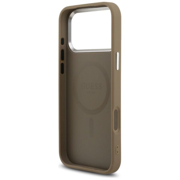 bd631c750630c49f7b1b35d6a5872d2a GUESS case for IPHONE 17 Pro Max compatible with MagSafe GUHMP17XPGTSPSW (Grained PU Triangle Logo) brown