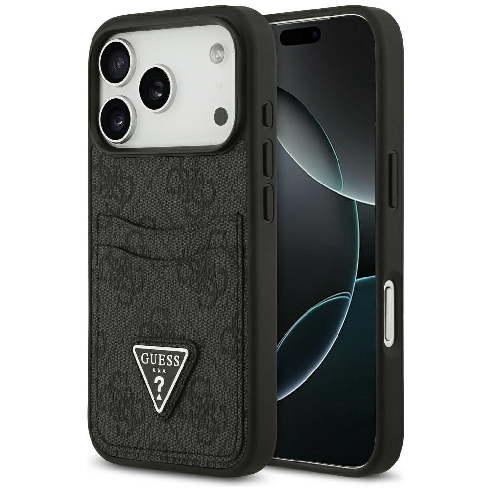 GUESS case for IPHONE 17 Pro GUHCP17LP4TPK (4G Double Card Triangle) black