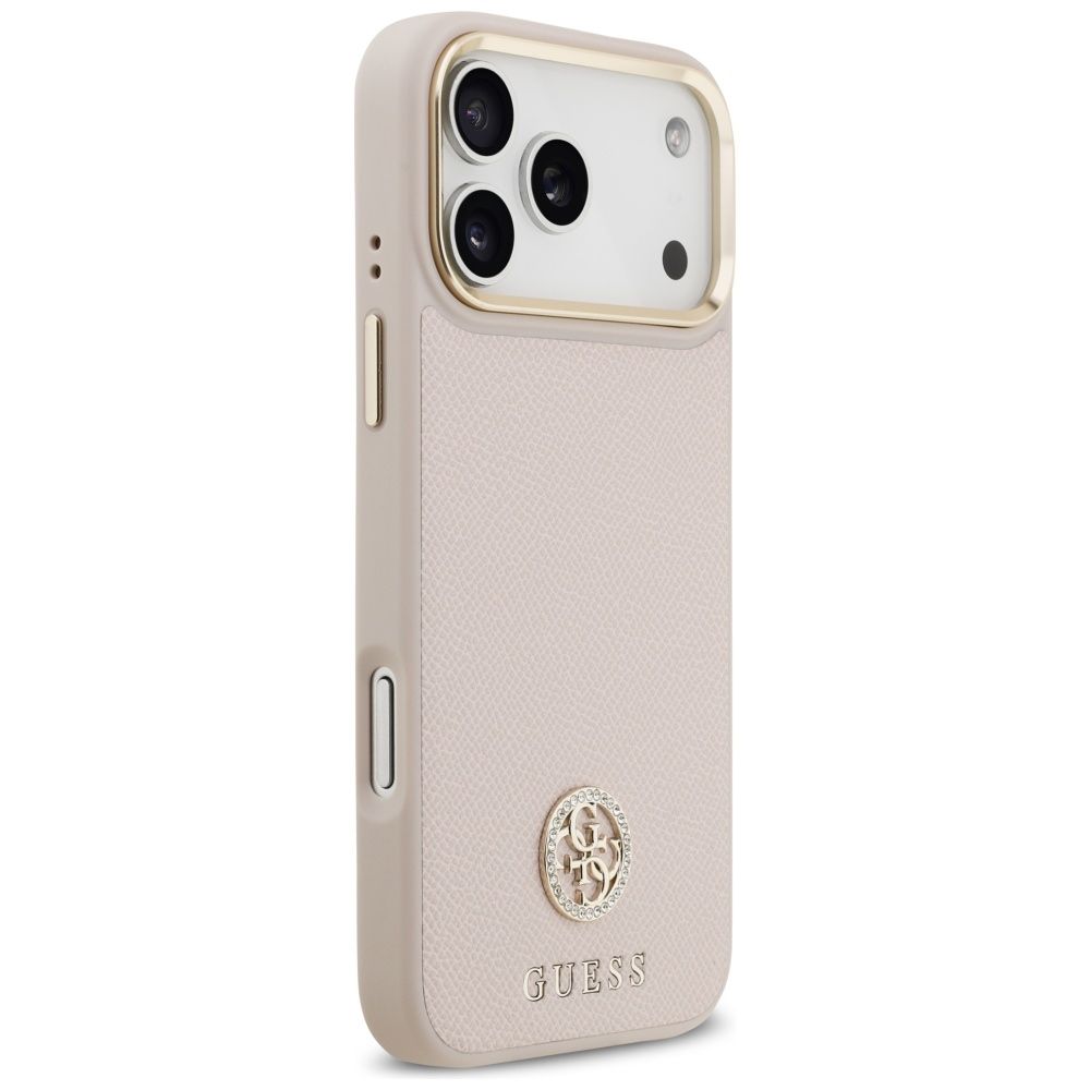 bef855c7f23e3e1468cfb499934f226e GUESS case for IPHONE 17 Pro Max compatible with MagSafe GUHMP17XPGCRMDEP (PU W/ Grained Strass Logo) pink
