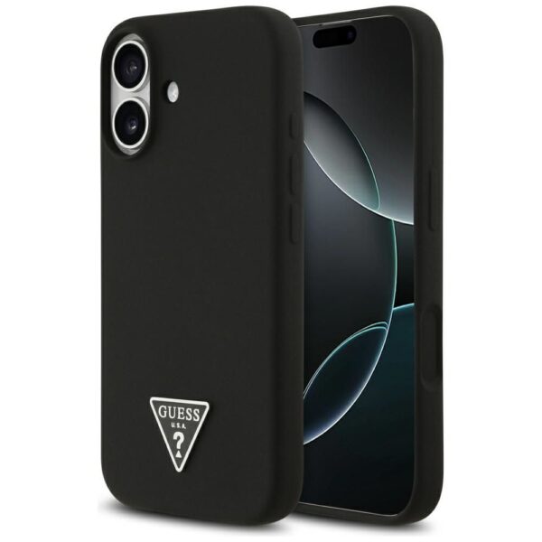 GUESS case for IPHONE 17 compatible with MagSafe GUHMP17SSCTRLMK (Silicone W/ Triangle Logo) black