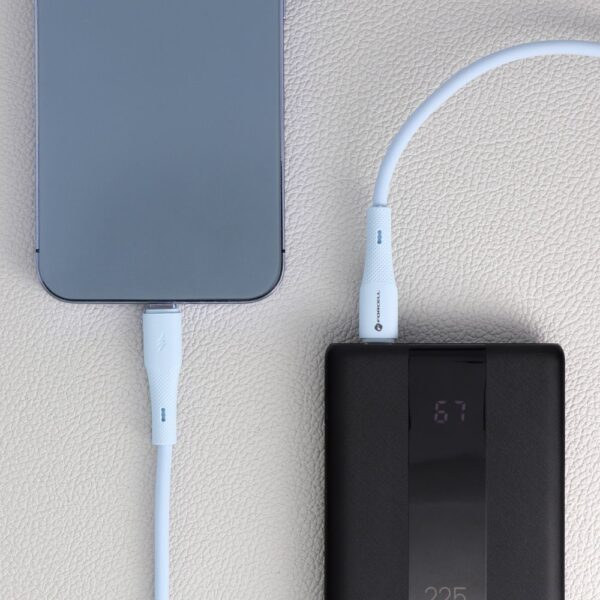 bf3f7c290c2234cbe063e54472adb23e FORCELL F-ENERGY C346 cable Type C to Lightning PD 3A 27W Silicone 1 m blue