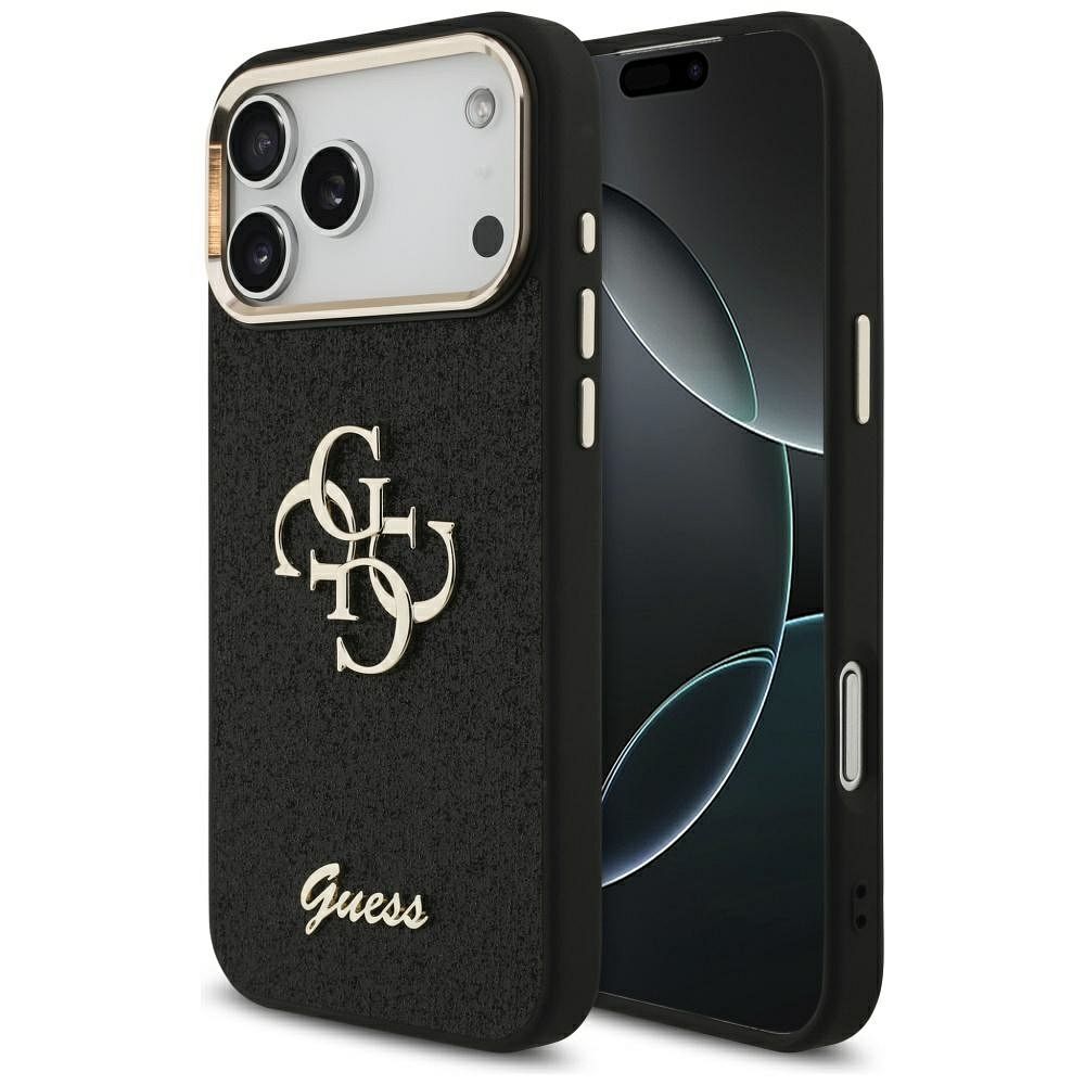 GUESS case for IPHONE 17 Pro Max GUHCP17XHG4SGCK (Fixed Glitter Big 4G Metal Frame) black