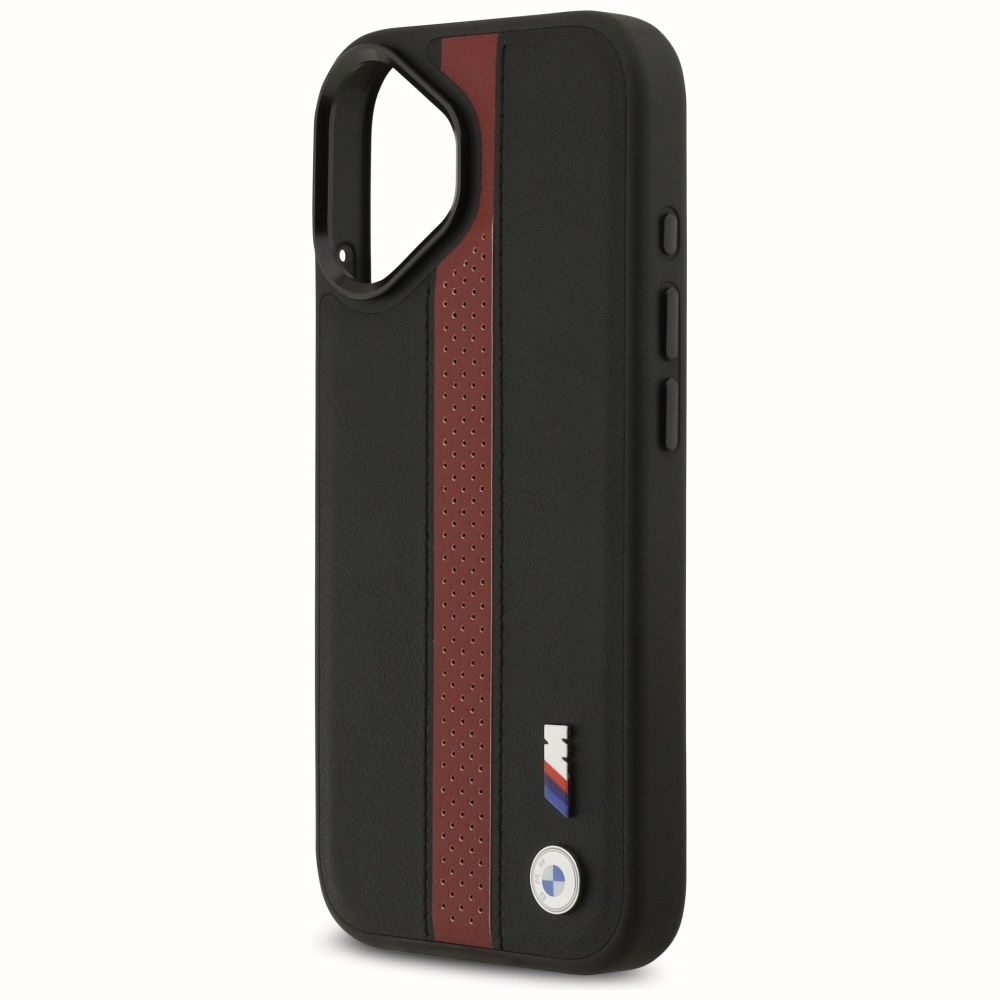 c03a9f0b2175d640e4ae5981c23cbad4 BMW case for IPHONE 17 compatible with MagSafe BMHMP17S25PCPSKR (PU Perfotated Stripe Logo) red