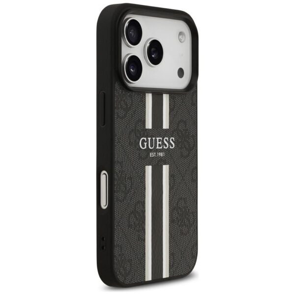 GUESS case for IPHONE 17 Pro compatible with MagSafe GUHMP17LP4RPSK (4G Printed Stripes) black