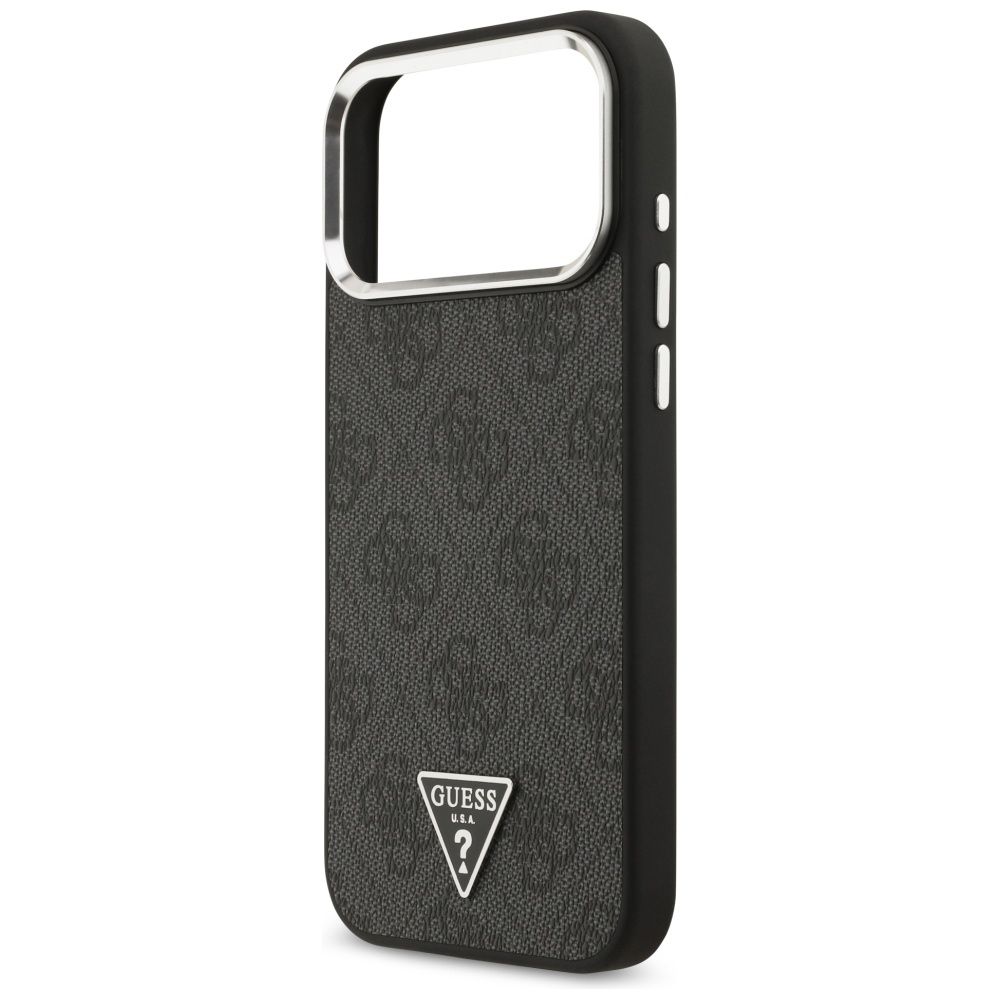 c22b999b6e28ca7411bcd1b7f3cd52a1 GUESS case for IPHONE 17 Pro Max compatible with MagSafe GUHMP17XP4TSRCMK (PU 4G W/Triangle Logo SL) black