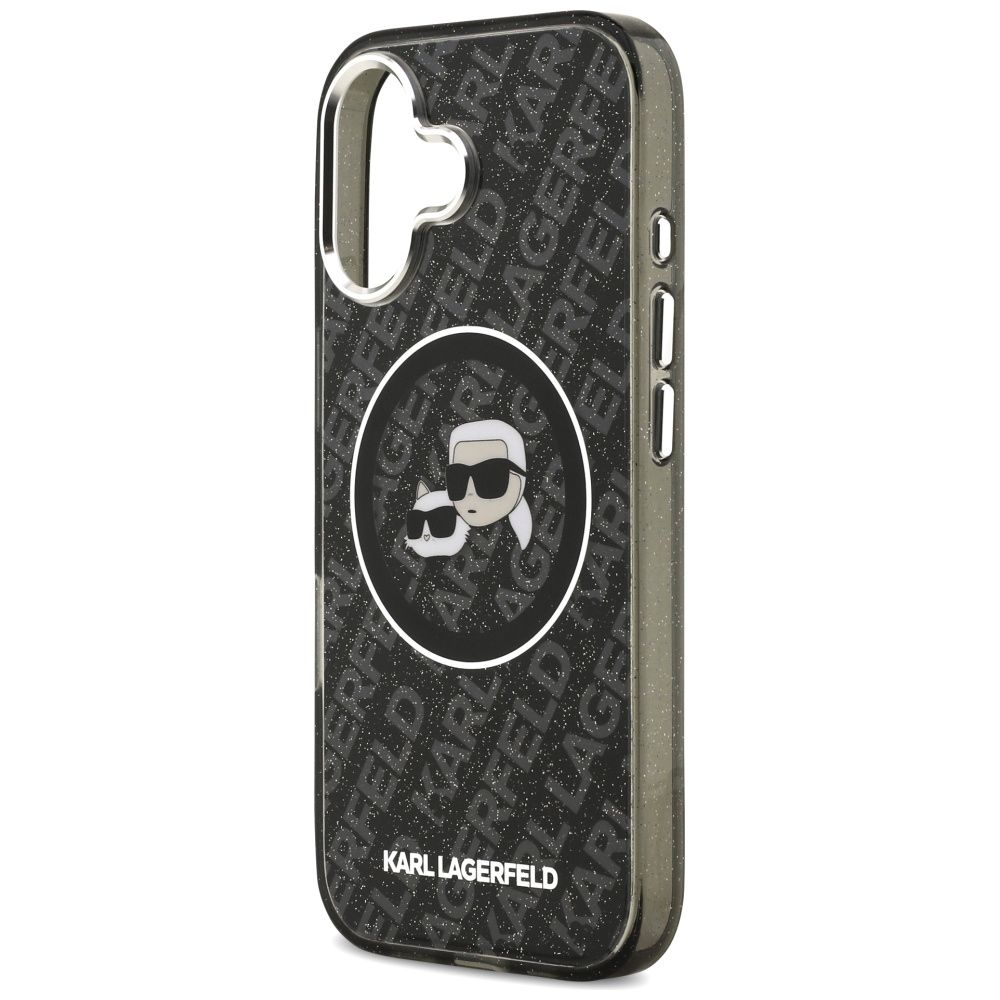 KARL LAGERFELD case for IPHONE 17 compatible with MagSafe KLHMP17SHMKBKCHOK (IML Glitter K&C Heads Logo) black