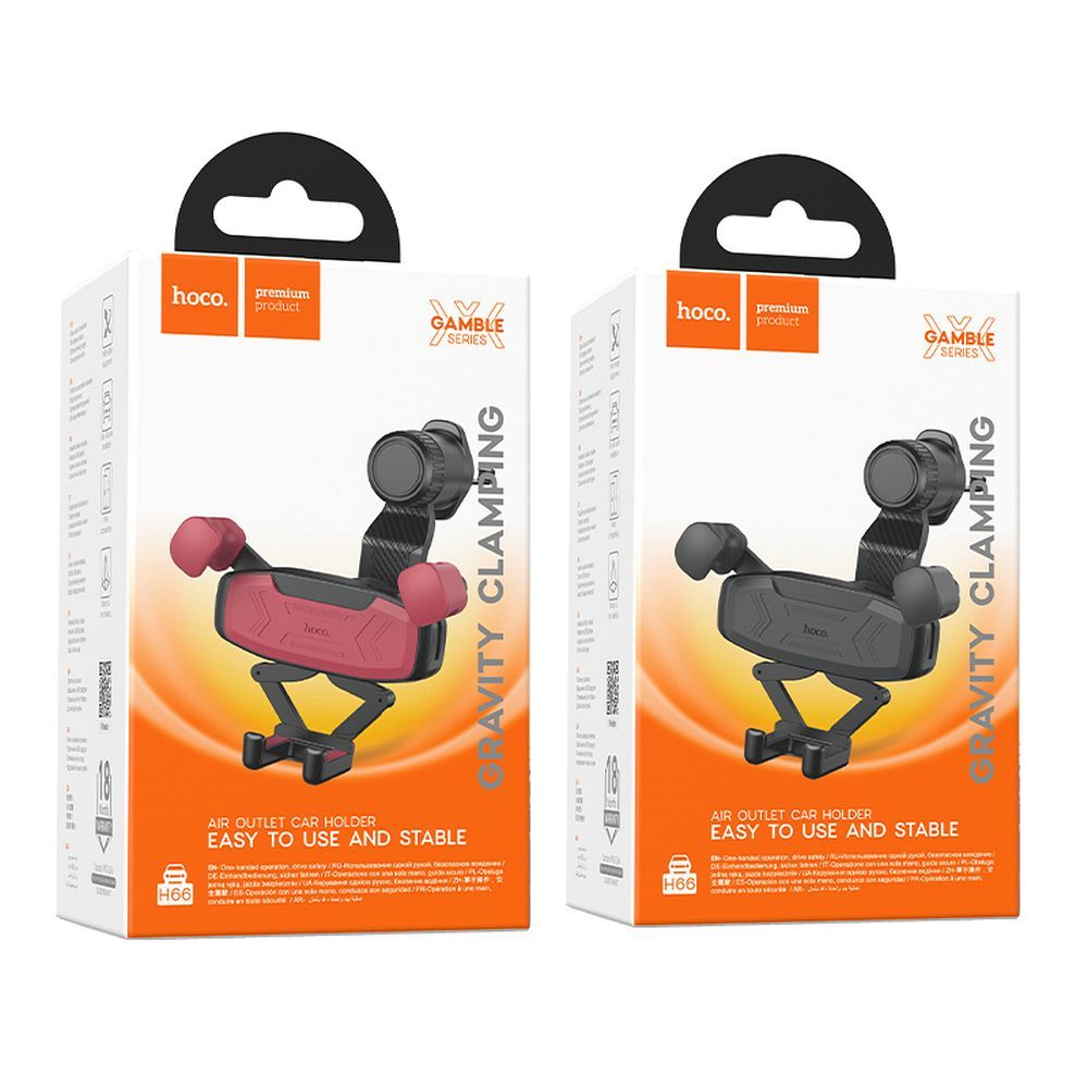 HOCO gravity car holder for air vent H66 black and red