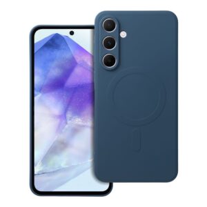 SILICONE MAG COVER case compatible with MagSafe for SAMSUNG A55 blue