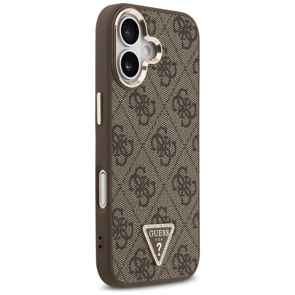 c57d8e7ed3b212d4cfba20d841c21f1d GUESS case for IPHONE 17 compatible with MagSafe GUHMP17SP4GTDGMW (4G PU W/ Triangle Logo) gold brown
