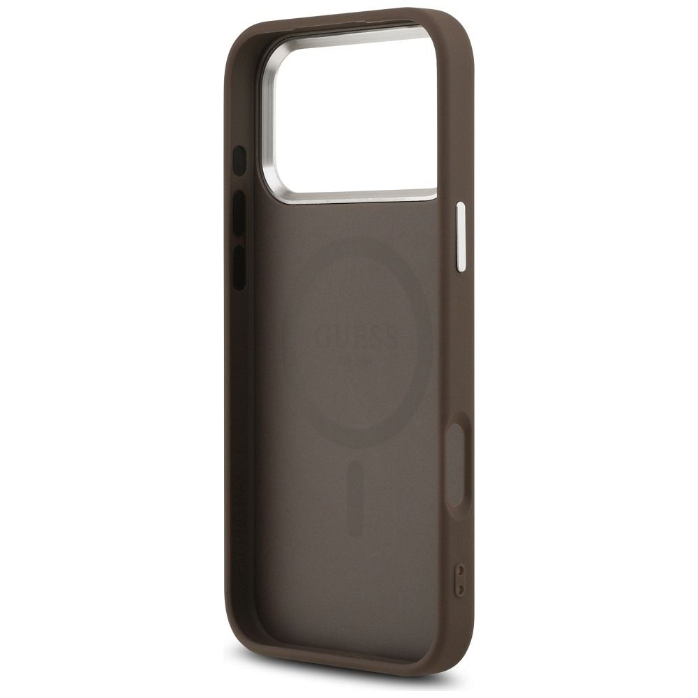 GUESS case for IPHONE 17 Pro compatible with MagSafe GUHMP17LPSAREGSW (PU W/ Classic Logo) brown