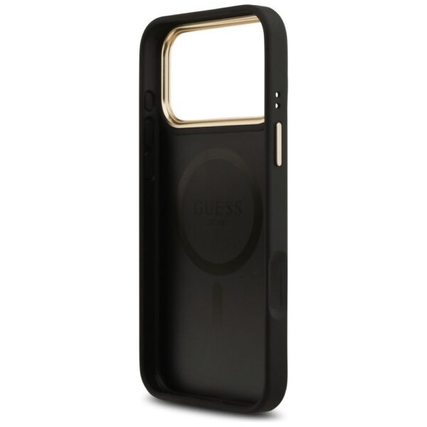 c5a52eee72065272843910d97671c0f5 GUESS case for IPHONE 17 Pro Max compatible with MagSafe GUHMP17XPG4SEMCK (PU W/ 4G Stripe) black