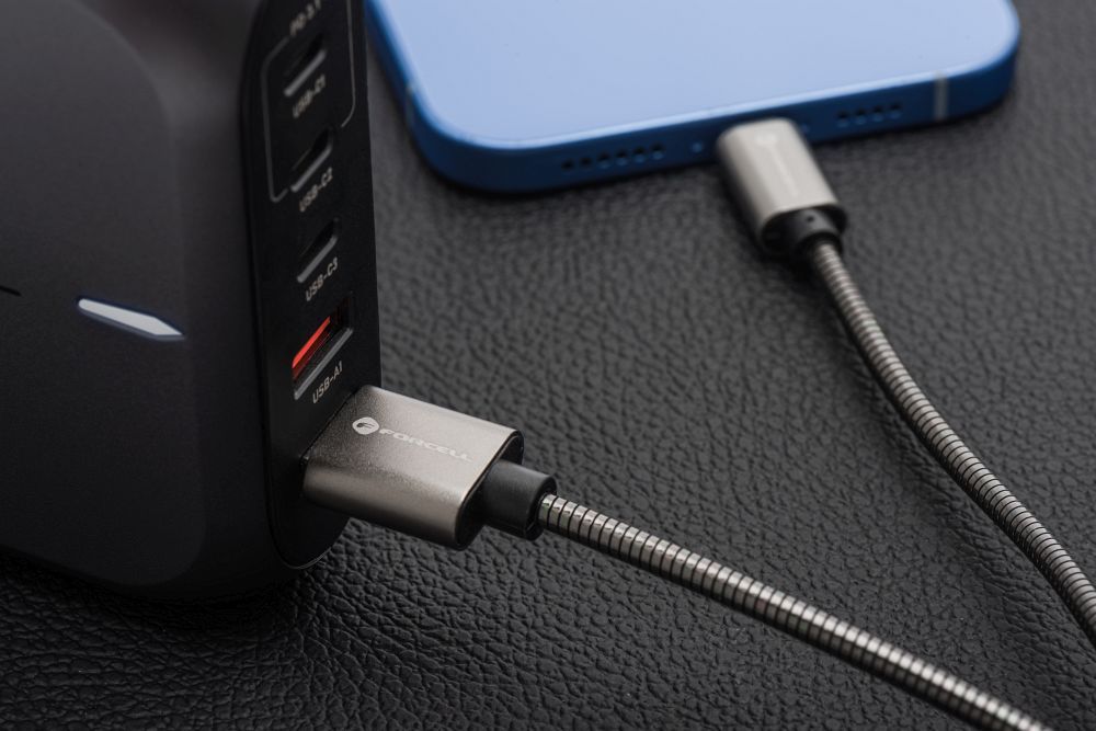 FORCELL F-ENERGY Metal C236 cable USB A to Lightning 2,4A 12W 1 m silver