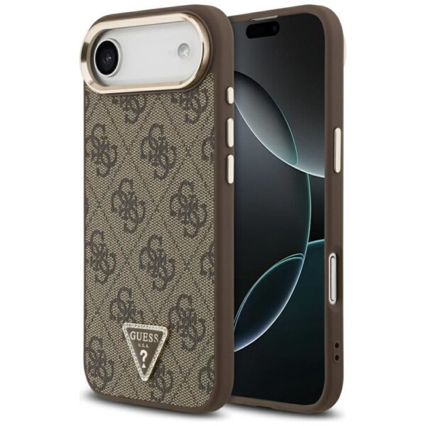 c5c03f46dd5e74d47c125273cacc451b GUESS case for IPHONE 17 Air compatible with MagSafe GUHMP17MP4GTDGMW (4G PU W/ Triangle Logo) gold brown
