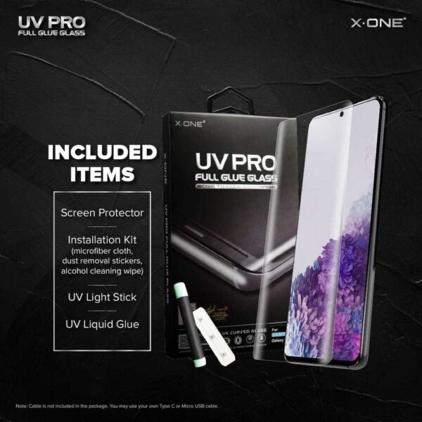 UV PRO Tempered Glass X-ONE - for Samsung Galaxy S22 Ultra (case friendly) - working fingerprint sensor