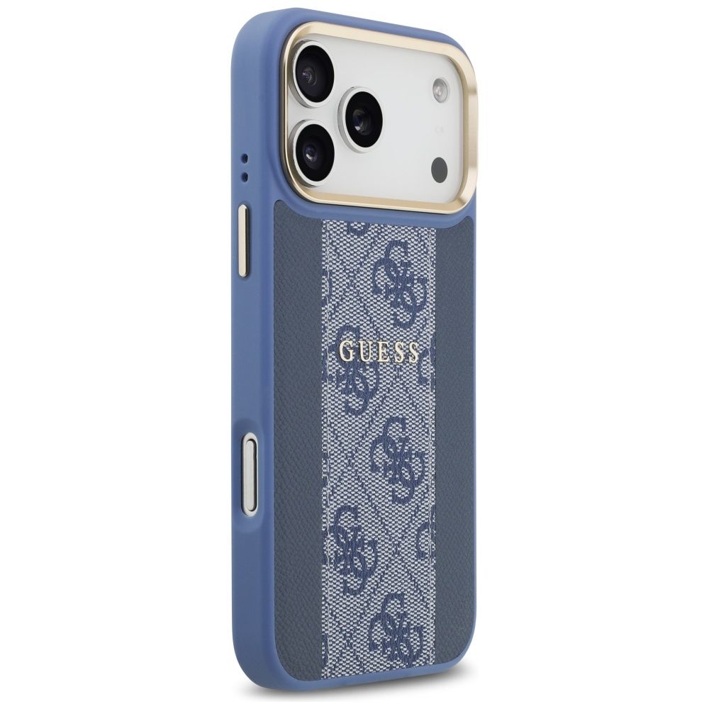 c7fbe5feec3c5d9dbead4498d12dcc3c GUESS case for IPHONE 17 Pro Max compatible with MagSafe GUHMP17XPG4SEMCB (PU W/ 4G Stripe) blue