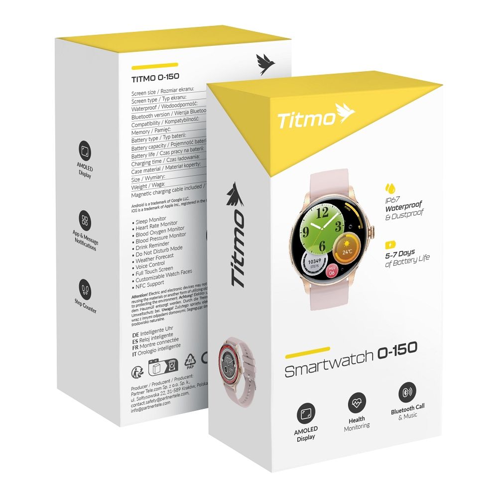 Smartwach TITMO O-150 (AMOLED, bluetooth call) pink