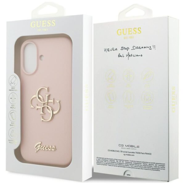 GUESS case for IPHONE 17 GUHCP17SSC4GSMP (Silicone W/ Big 4G Script) pink