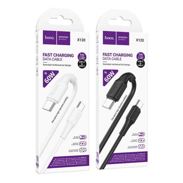 c8f27843b50aa97e245883196695e5c3 Cable USB C to USB C Hoco 3A 60W 1 m X120 white